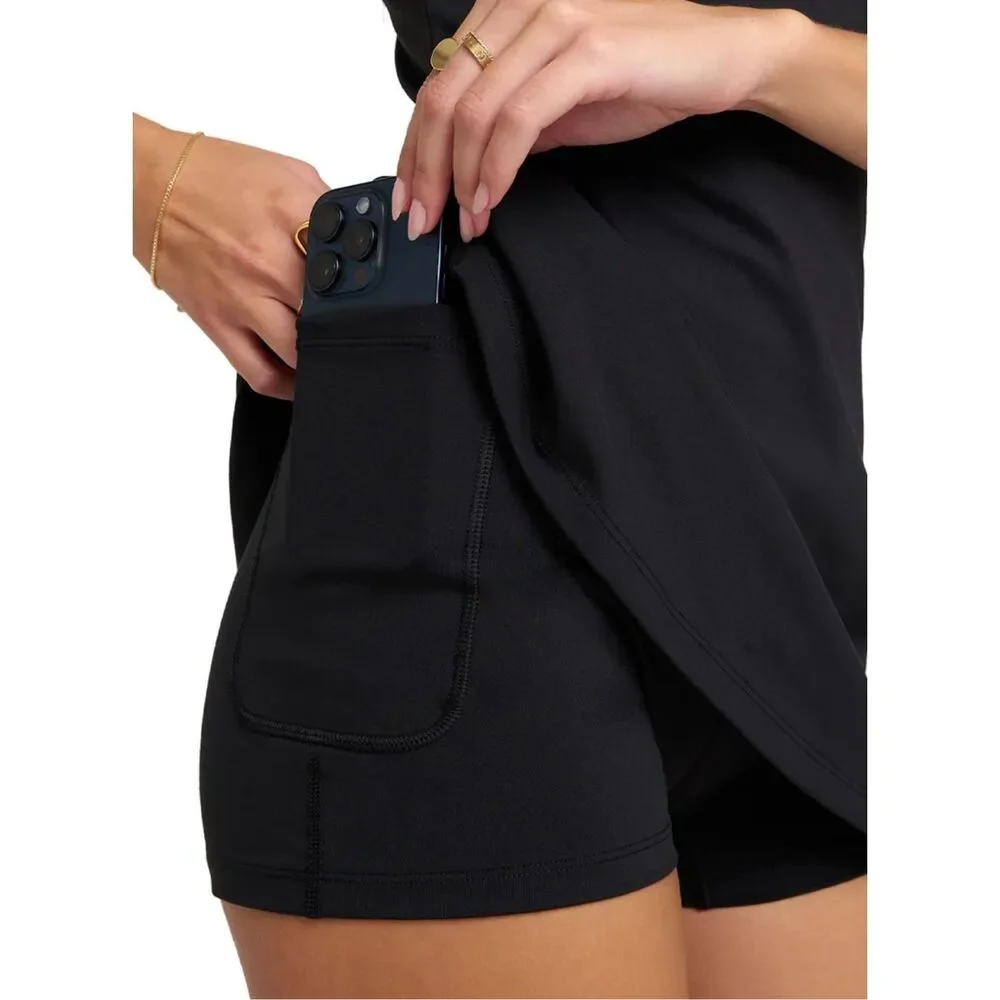 Spiritual Gangster Kaci Asymmetric Active Dress in Black Size S - Picture 3 of 7